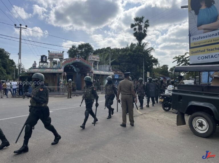 රනිල් තෛපොංගල් සංචාරයේ : උතුරේ විරෝධතා මර්දනයට තර්ජන සහ ජල ප්‍රහාර !