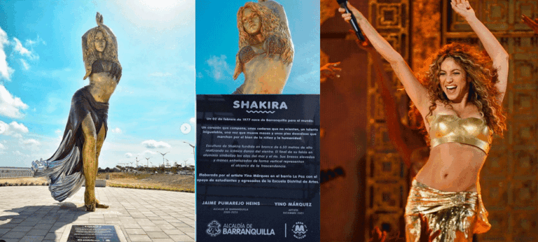 ගායිකා ශකිරා ගේ මීටර් හයහමාරක් උස පිළිරුවක්