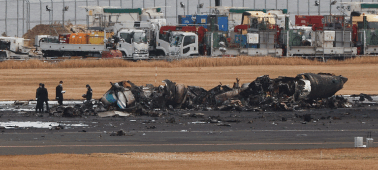 ජපාන ගුවන් අනතුරට හේතුව සෙවීමේ පරීක්ෂණ අරඹයි