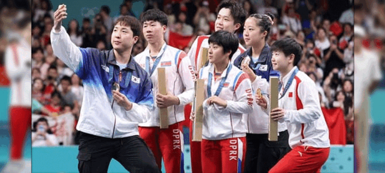 උතුරු-දකුණු කොරියානු ඔලිම්පික් සෙල්ෆිය..