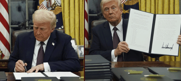 එක පෑන් පහරින් ට්‍රම්ප් ක්‍රියාත්මක කළ මුල්ම නියෝග